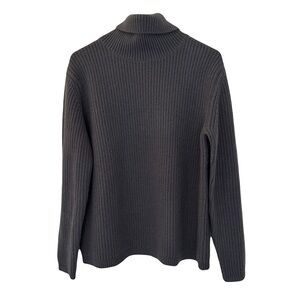 Jenni Kayne Ribbed Knit Cashmere Turtleneck, Pullover, Gray, Size M